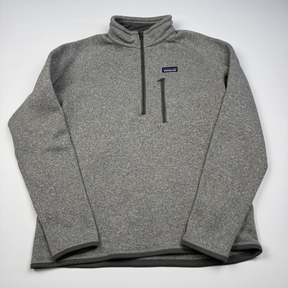 Patagonia Sweater Mens Large Gray Better Sweater 1/4 Zip Fleece Pullover